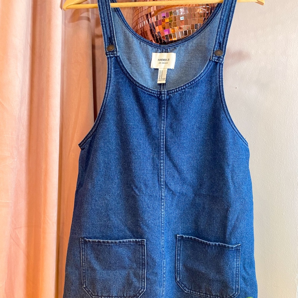 Forever 21 Jean Mini Dress With Pockets (Medium)